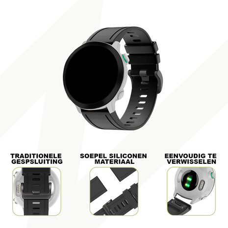 Bandz Bandz Garmin Instinct E - 40mm siliconen band met gesp (zwart)