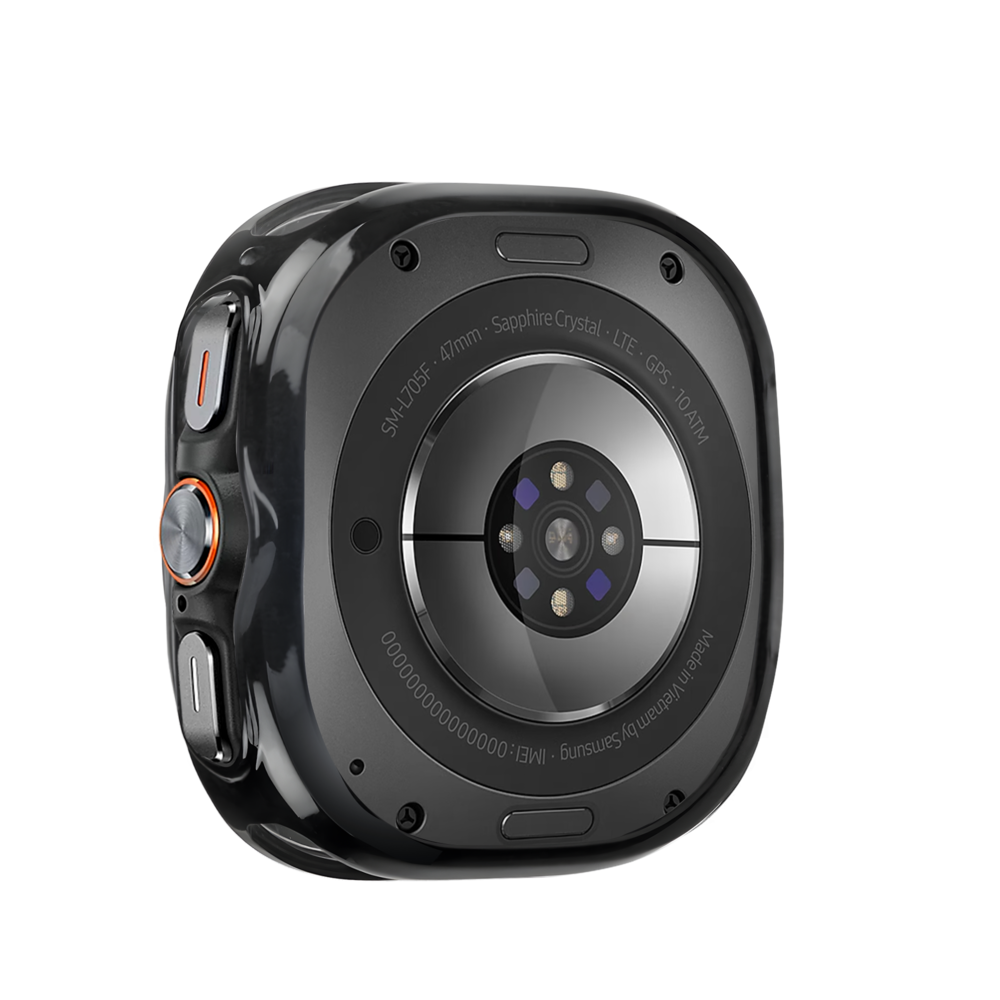 Bandz Bandz Samsung Galaxy Watch Ultra gegalvaniseerd TPU hoesje (zwart) Bandz Bandz Samsung Galaxy Watch Ultra gegalvaniseerd TPU hoesje (zwart)