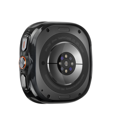 Bandz Bandz Samsung Galaxy Watch Ultra gegalvaniseerd TPU hoesje (zwart) Bandz Bandz Samsung Galaxy Watch Ultra gegalvaniseerd TPU hoesje (zwart)