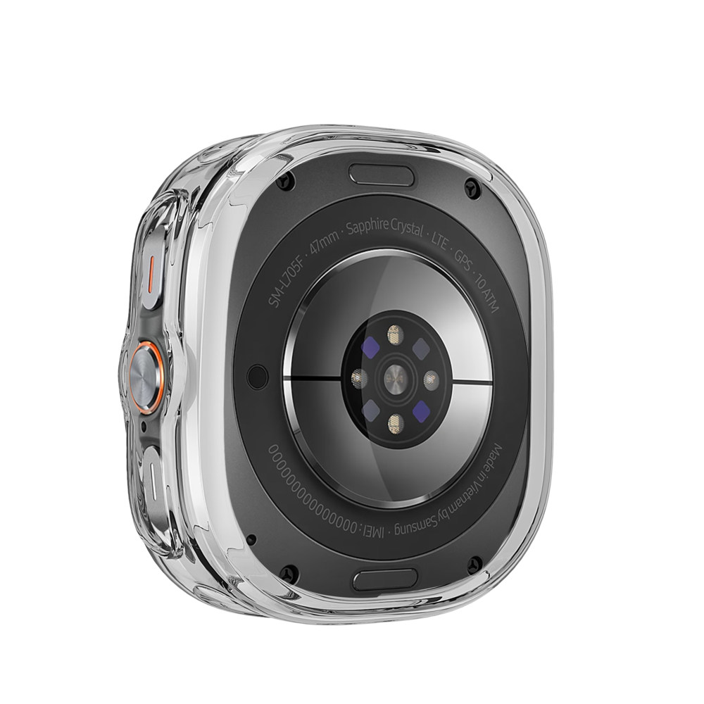 Bandz Bandz Samsung Galaxy Watch Ultra gegalvaniseerd TPU hoesje (transparant)