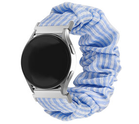 Strap-it® Samsung Galaxy Watch 5 40mm scrunchie bandje (blauw gestreept)