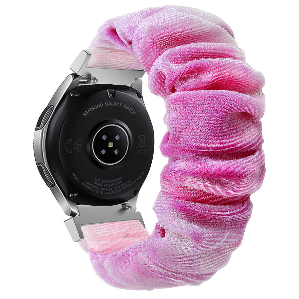 Strap-it® Strap-it Samsung Galaxy Watch 6 Classic 47mm scrunchie bandje (paars mix)
