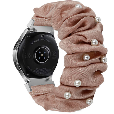 Strap-it® Strap-it Xiaomi Amazfit Bip scrunchie bandje (beige met parels)