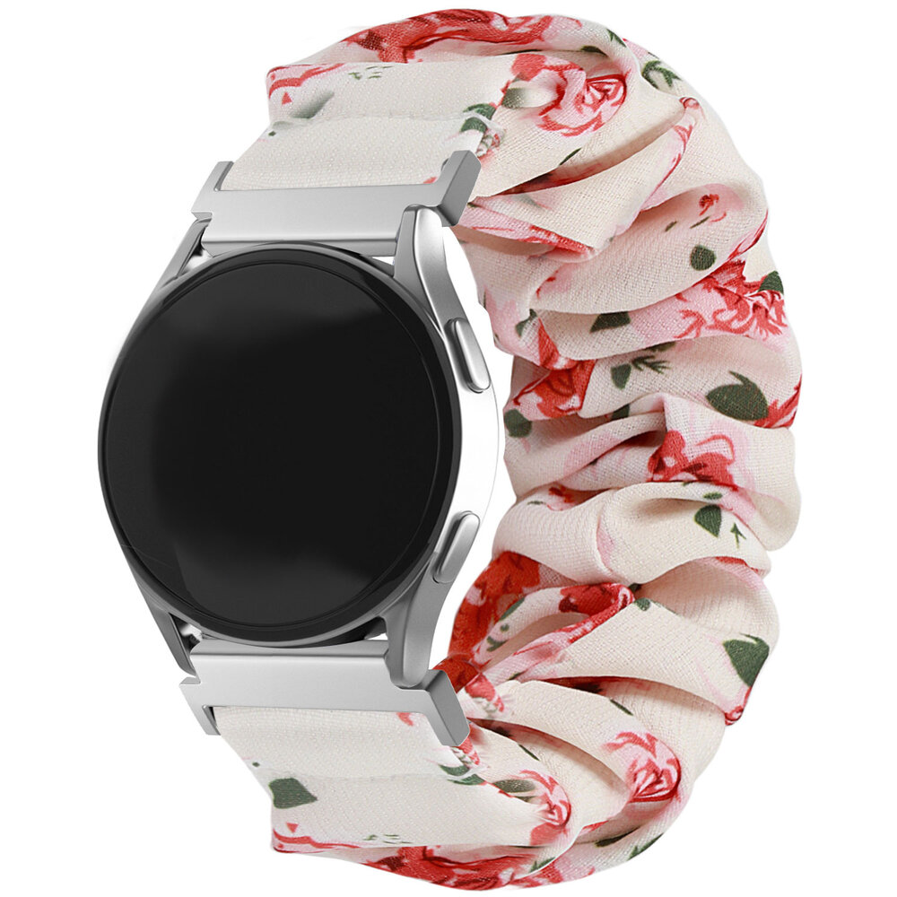 Strap-it® Strap-it Amazfit GTS 3 scrunchie bandje (bloemen)