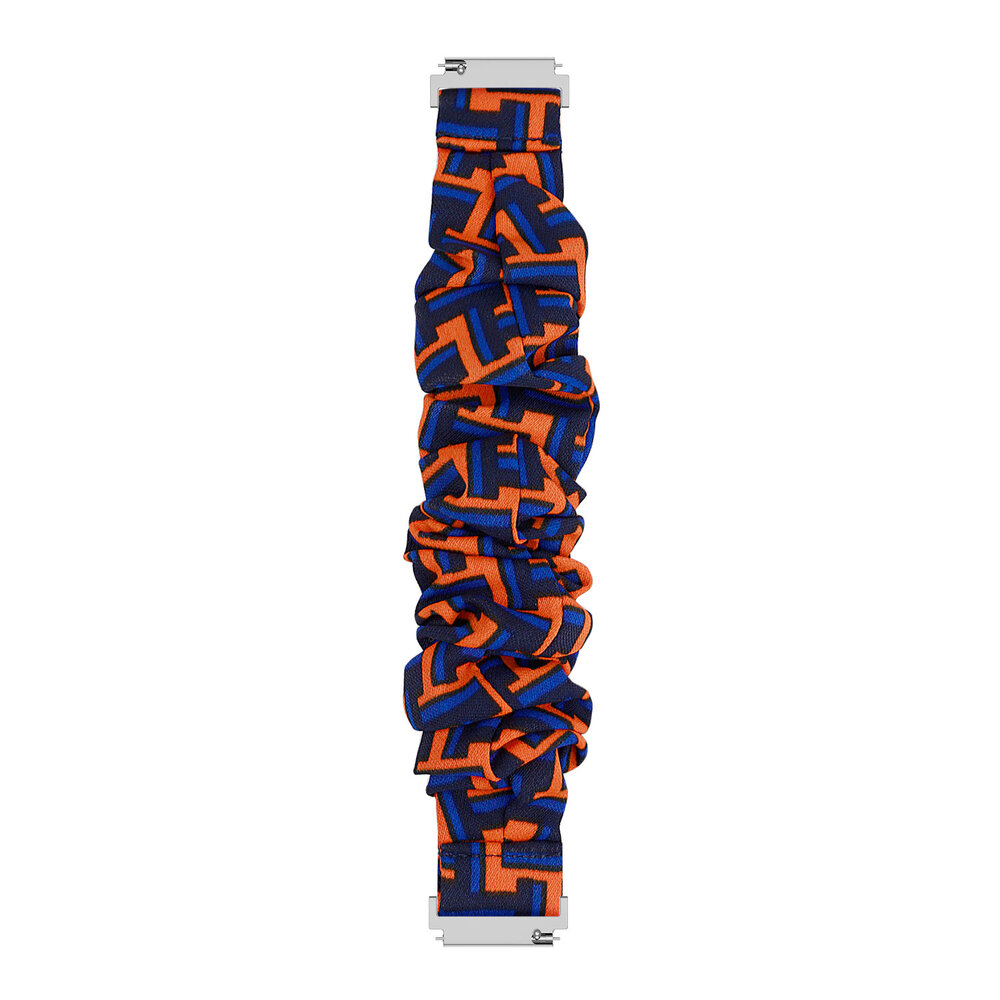 Strap-it® Strap-it Samsung Galaxy Watch 5 Pro scrunchie bandje (zwart/oranje/blauw)