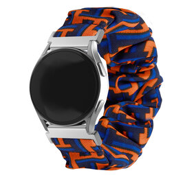 Strap-it® Amazfit GTS 3 scrunchie bandje (zwart/oranje/blauw)