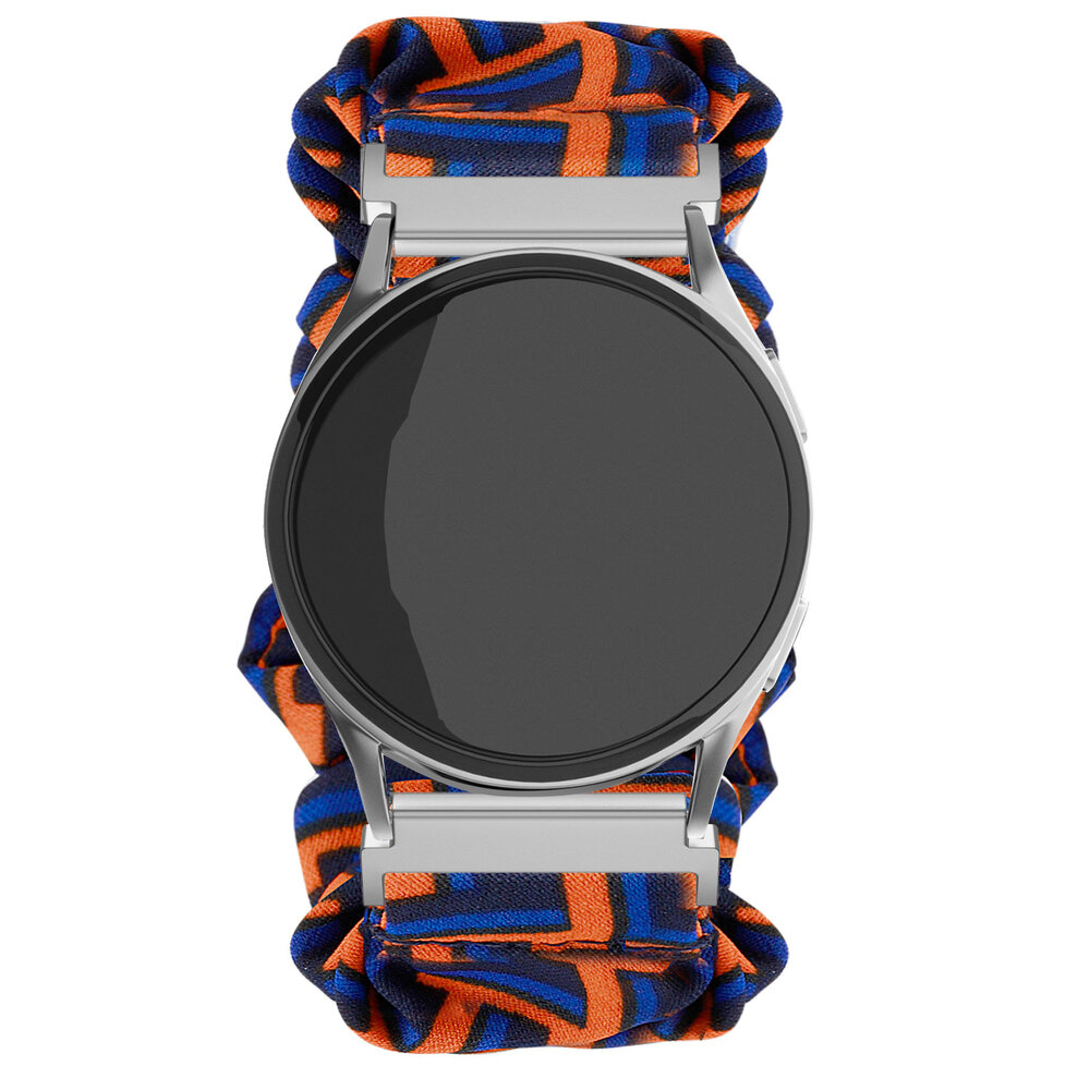Strap-it® Strap-it Honor Magic Watch 2 scrunchie bandje (zwart/oranje/blauw) Strap-it® Strap-it Honor Magic Watch 2 scrunchie bandje (zwart/oranje/blauw)
