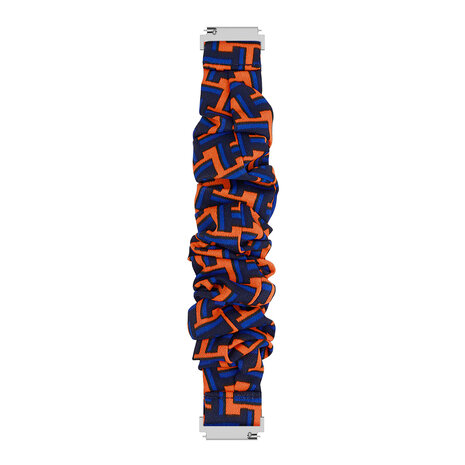 Strap-it® Strap-it Honor Magic Watch 2 scrunchie bandje (zwart/oranje/blauw) Strap-it® Strap-it Honor Magic Watch 2 scrunchie bandje (zwart/oranje/blauw)