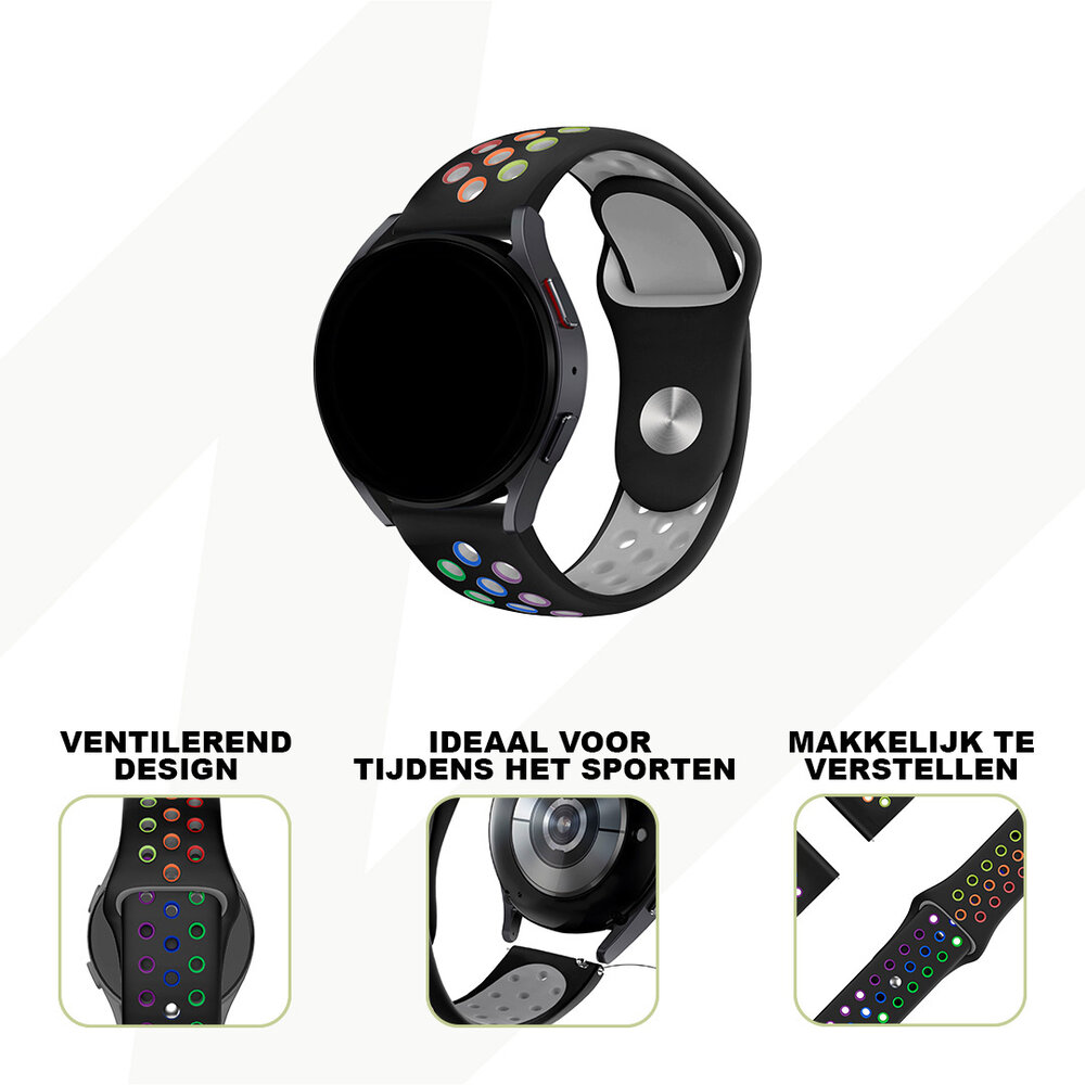 Bandz Bandz Amazfit Active sport band 'Deluxe' (zwart/rainbow)