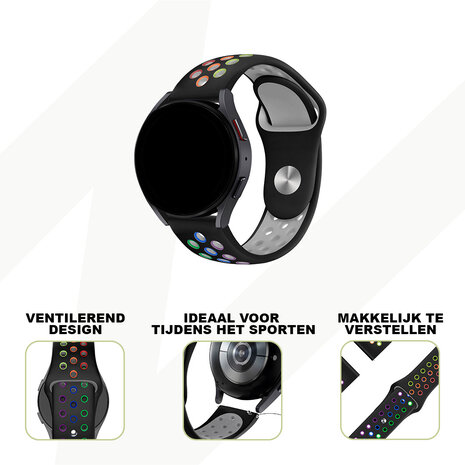 Bandz Bandz Polar Ignite sport band 'Deluxe' (zwart/rainbow)