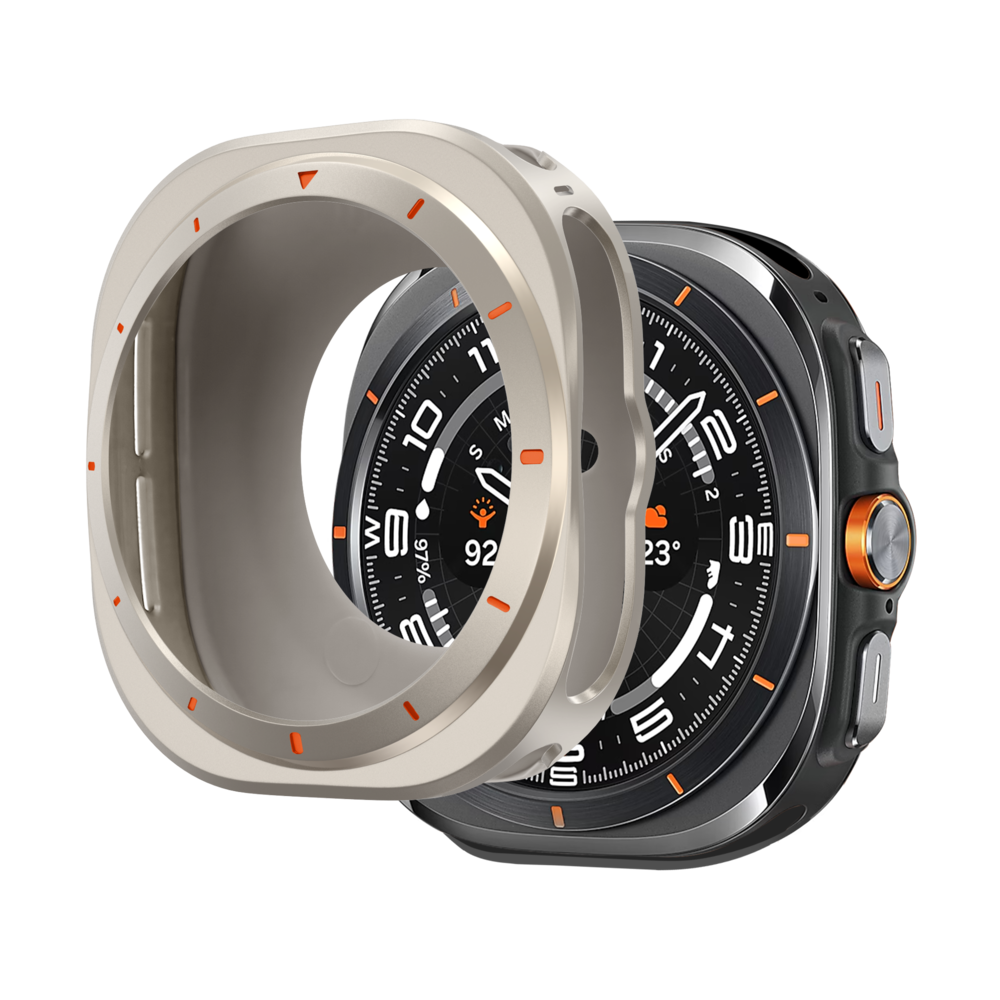 Bandz Bandz Samsung Galaxy Watch Ultra metalen hoesje (titanium)