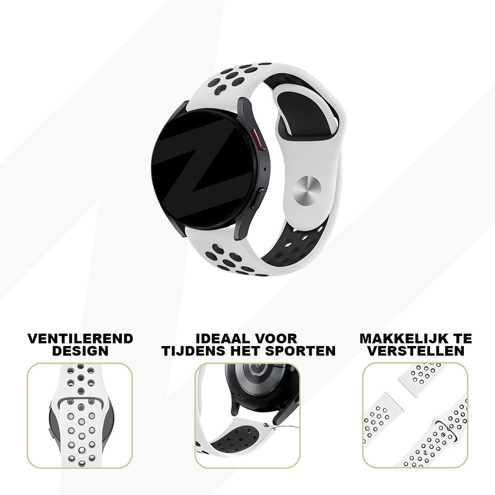 Bandz Bandz Amazfit GTS 3 sport band 'Deluxe' (wit/zwart)