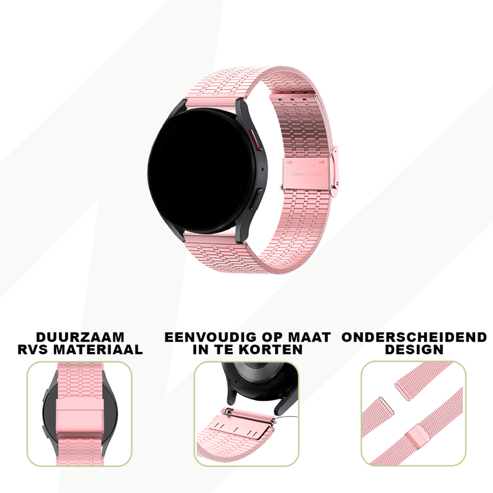 Bandz Bandz Amazfit GTS 3 verstelbare stalen band (roze) Bandz Bandz Amazfit GTS 3 verstelbare stalen band (roze)