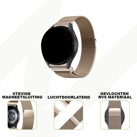Bandz Bandz Samsung Galaxy Watch 4 Classic 42mm Milanese loop band (champagne)