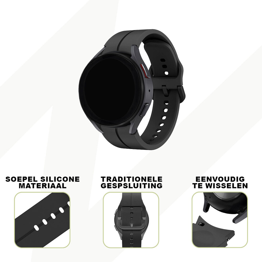 Bandz Bandz Samsung Galaxy Watch FE siliconen band 'Extreme' (zwart)