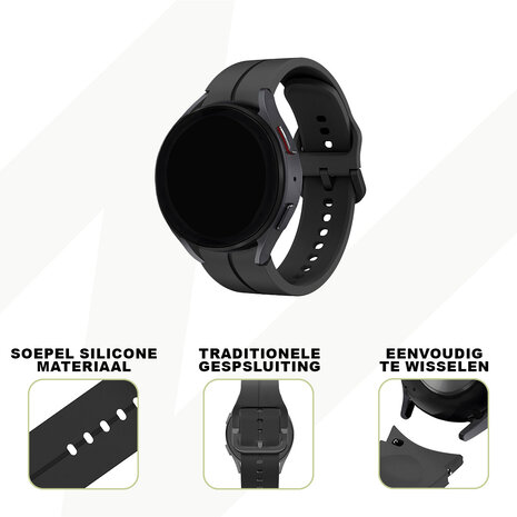 Bandz Bandz Samsung Galaxy Watch 6 - 44mm siliconen band 'Extreme' (zwart)