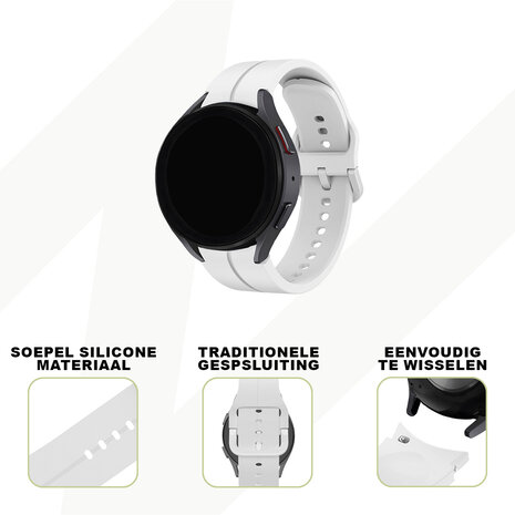 Bandz Bandz Samsung Galaxy Watch 5 - 44mm siliconen band 'Extreme' (wit)