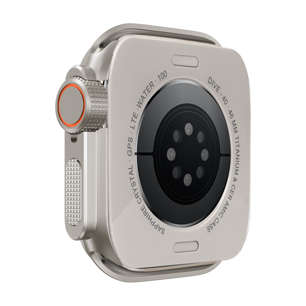 Bandz Bandz Apple Watch 10 - 46mm metalen hoesje (titanium)