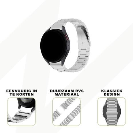Bandz Bandz Samsung Galaxy Watch 6 Classic 43mm stalen band 'Classic' (zilver)