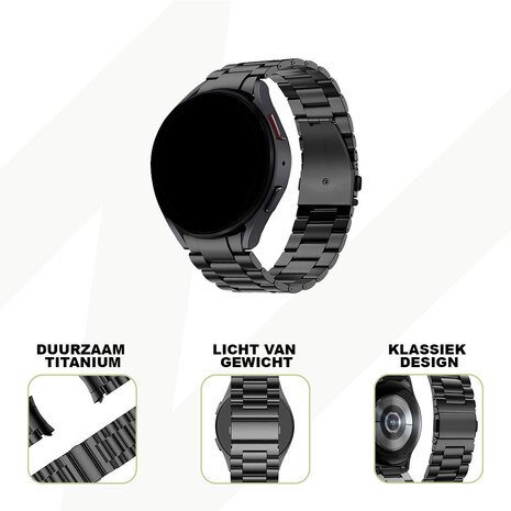 Bandz Bandz Samsung Galaxy Watch 6 Classic 47mm titanium schakel band (zwart)