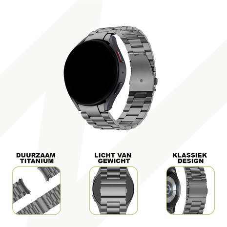 Bandz Bandz Samsung Galaxy Watch 4 Classic 46mm titanium schakel band (grafiet)