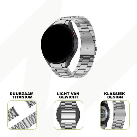 Bandz Bandz Samsung Galaxy Watch 6 - 44mm titanium schakel band (zilver)