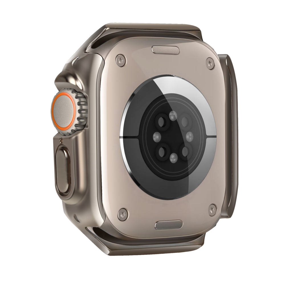 Bandz Bandz Apple Watch Ultra - 49mm gegalvaniseerd TPU hoesje (titanium)