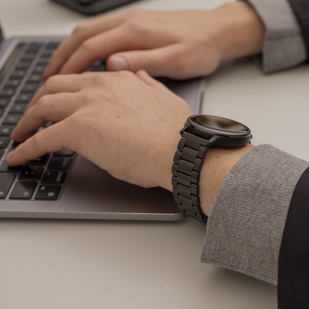 Strap-it® Strap-it Samsung Galaxy Watch FE stalen band (zwart) Strap-it® Strap-it Samsung Galaxy Watch FE stalen band (zwart)