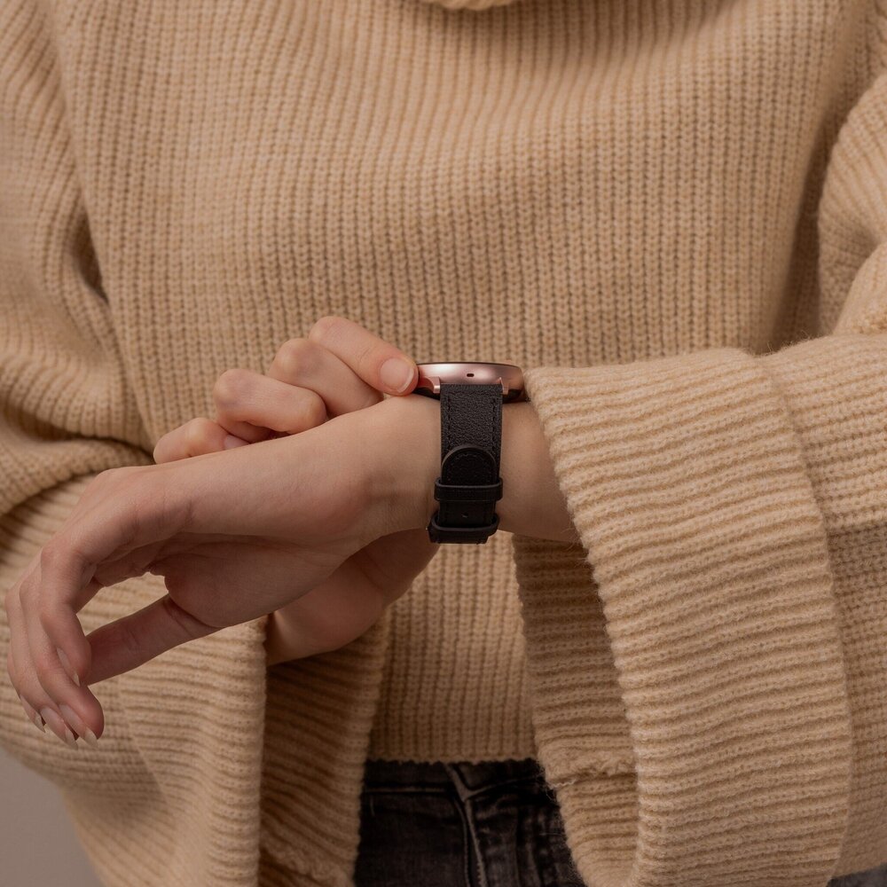 Strap-it® Strap-it Redmi Watch 5 Active bandje leer (strak-zwart)