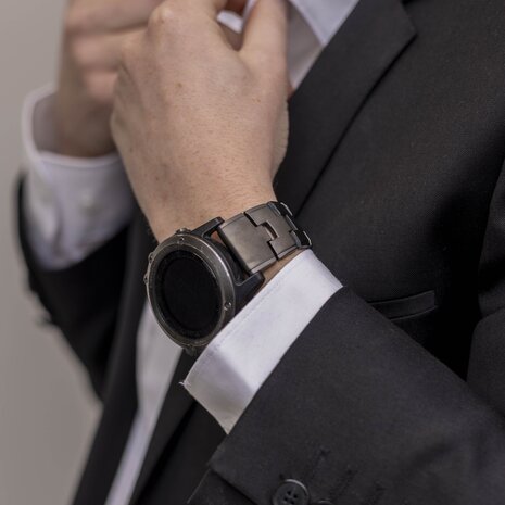 Strap-it® Strap-it Amazfit GTR 2 titanium bandje (grafiet)