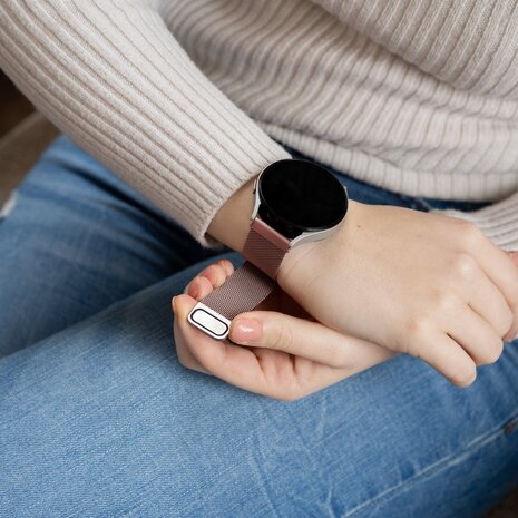 Strap-it® Strap-it Huawei Watch GT 3 Pro 43mm Milanese band (roze)