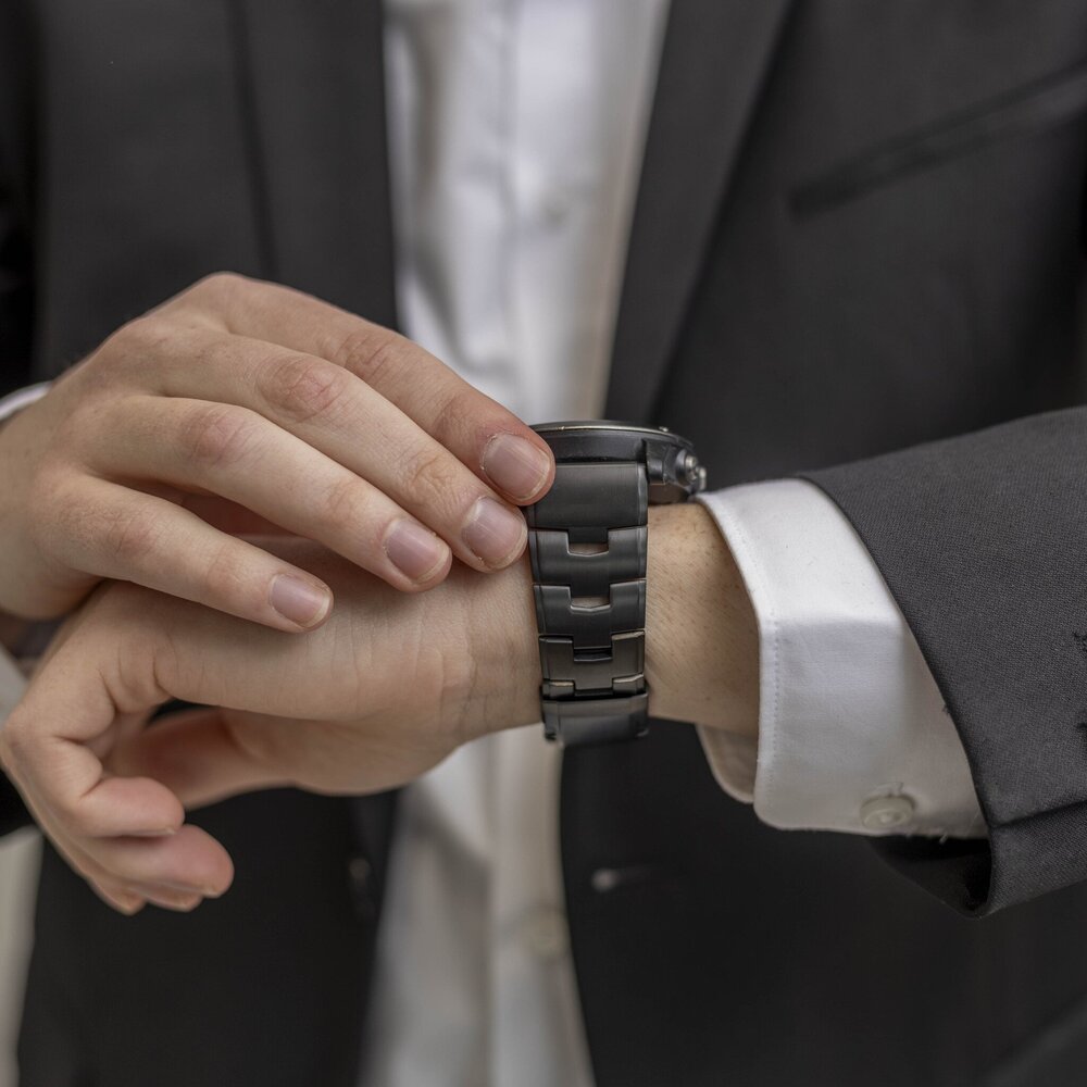 Strap-it® Strap-it Huawei Watch GT titanium bandje (grafiet)