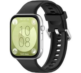 Strap-it® Huawei Watch Fit 4 siliconen bandje (zwart)