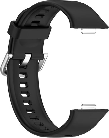 Strap-it® Strap-it Huawei Watch Fit 4 siliconen bandje (zwart)