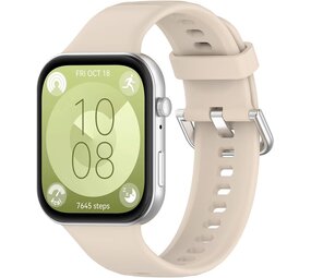 Strap-it® Huawei Watch Fit 4 siliconen bandje (beige)