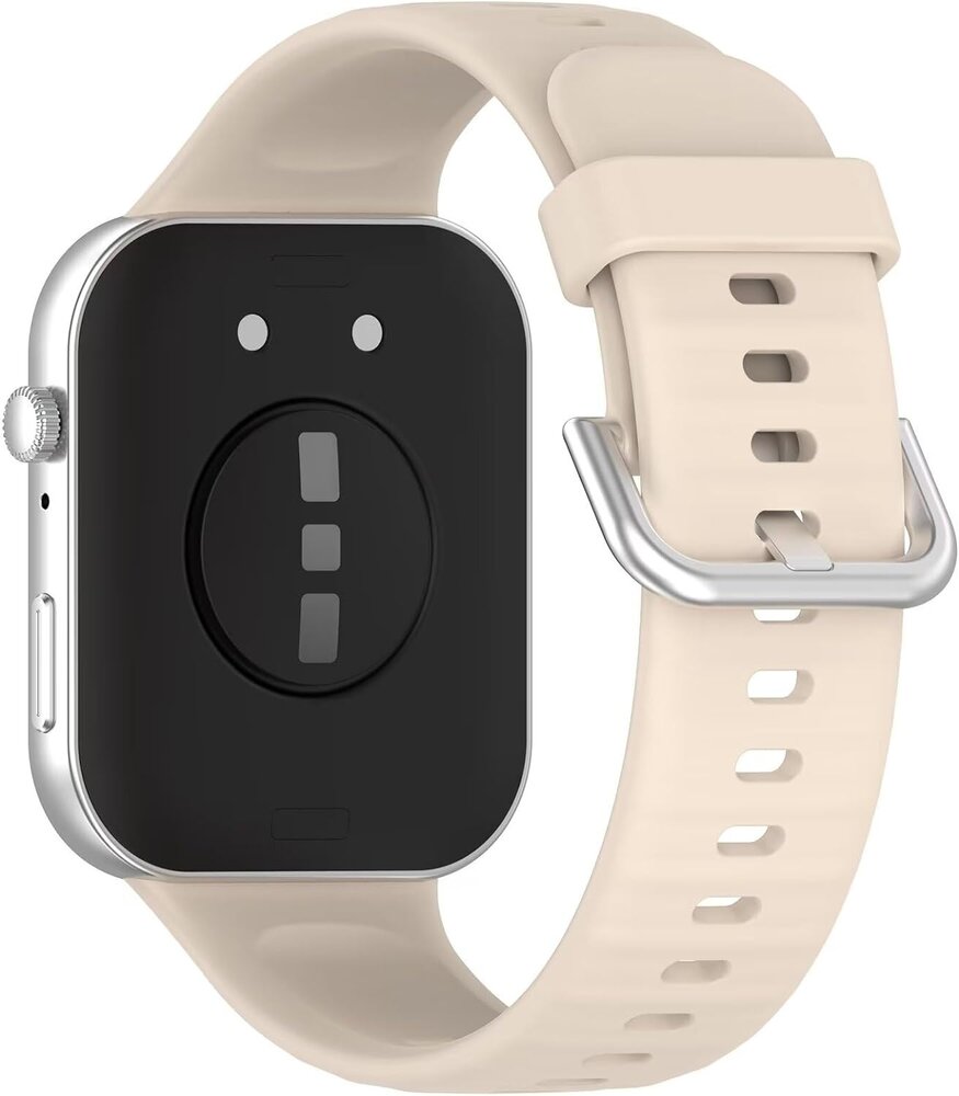 Strap-it® Strap-it Huawei Watch Fit 4 siliconen bandje (beige)