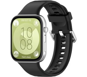 Strap-it® Huawei Watch Fit 4 Pro siliconen bandje (zwart)