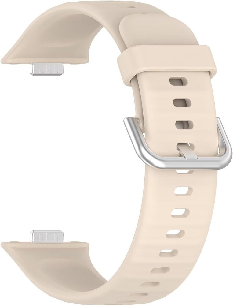 Strap-it® Strap-it Huawei Watch Fit 4 Pro siliconen bandje (beige)