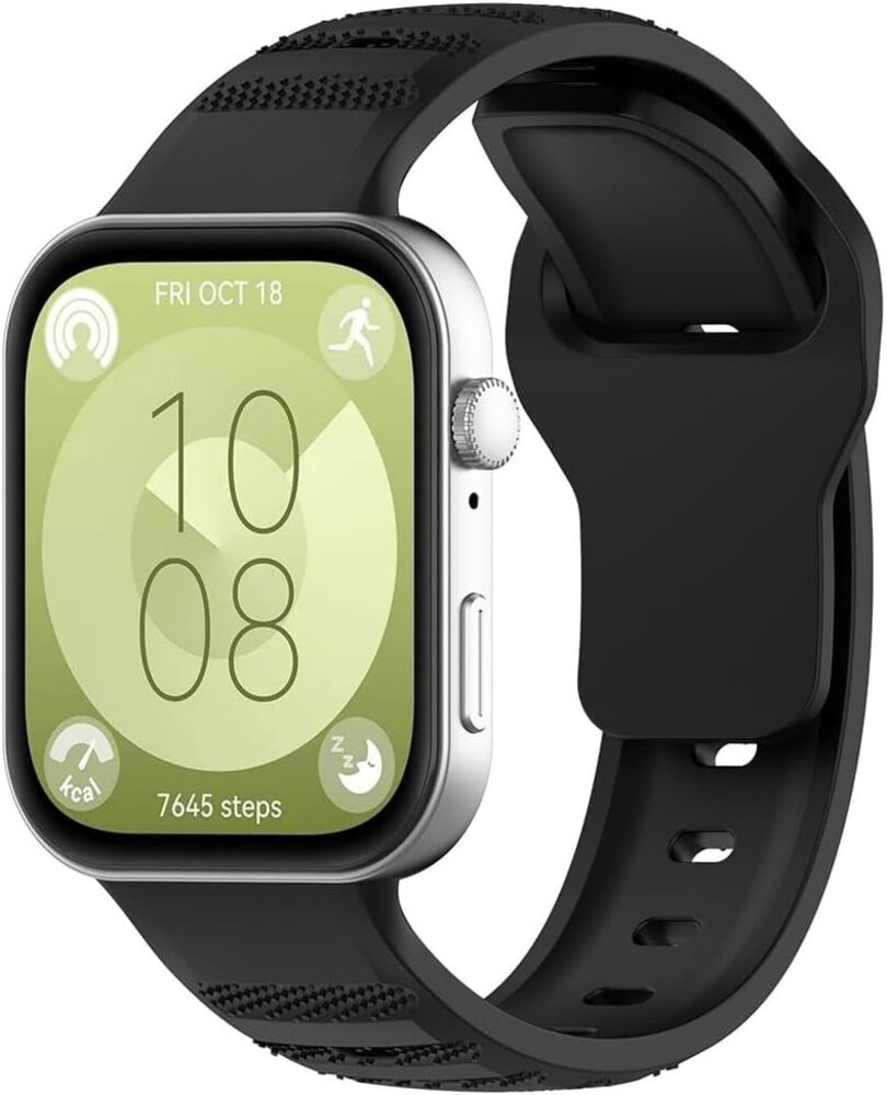 Strap-it® Strap-it Huawei Watch Fit 4 Pro outdoor siliconen bandje (zwart)