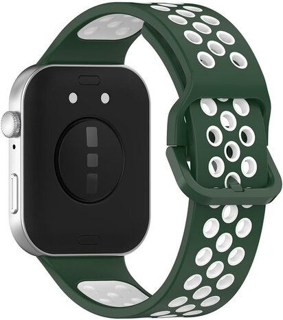 Strap-it® Strap-it Huawei Watch Fit 4 Pro sport bandje (groen/wit)