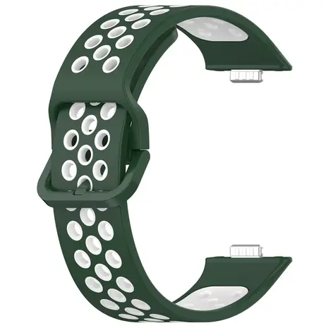 Strap-it® Strap-it Huawei Watch Fit 4 Pro sport bandje (groen/wit)