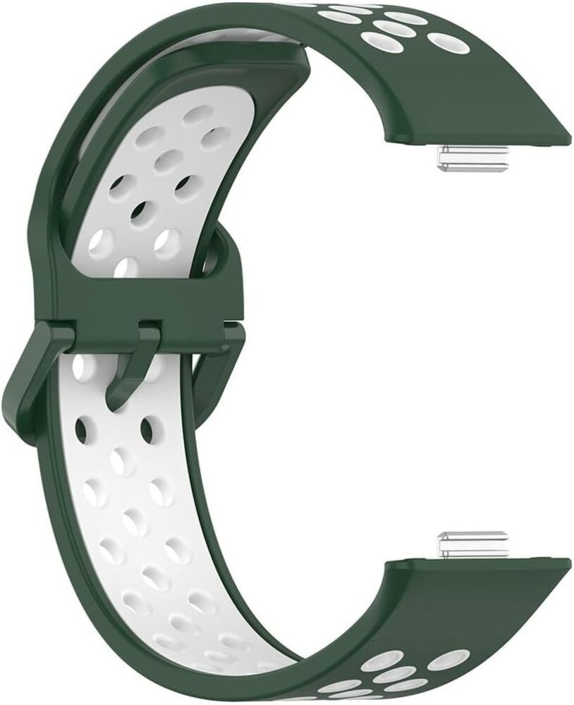 Strap-it® Strap-it Huawei Watch Fit 4 Pro sport bandje (groen/wit)