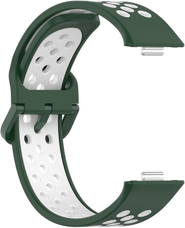 Strap-it® Strap-it Huawei Watch Fit 4 Pro sport bandje (groen/wit)