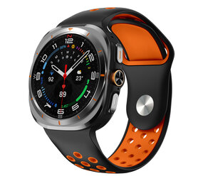 Strap-it® Samsung Galaxy Watch Ultra sport band (zwart/oranje) Strap-it® Samsung Galaxy Watch Ultra sport band (zwart/oranje)