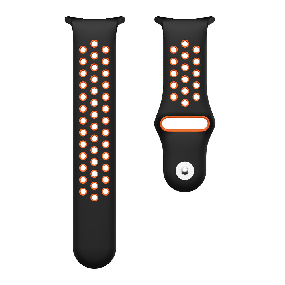 Strap-it® Strap-it Samsung Galaxy Watch Ultra sport band (zwart/oranje) Strap-it® Strap-it Samsung Galaxy Watch Ultra sport band (zwart/oranje)