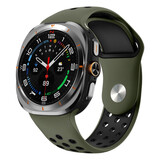 Strap-it® Samsung Galaxy Watch Ultra sport band (legergroen/zwart)