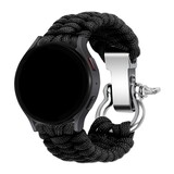 Strap-it® Huawei Watch 5 - 46mm nylon rope bandje (zwart)