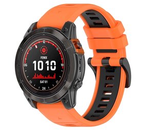 Strap-it® Garmin Forerunner 970 sport gesp band (oranje/zwart) Strap-it® Garmin Forerunner 970 sport gesp band (oranje/zwart)