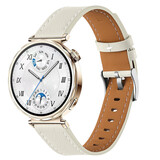Strap-it® Huawei Watch GT 5 Pro - 42mm 'one push' leren bandje (beige)