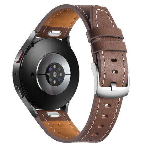 Strap-it® Strap-it Samsung Galaxy Watch 7 - 44mm 'one push' leren bandje (donkerbruin) Strap-it® Strap-it Samsung Galaxy Watch 7 - 44mm 'one push' leren bandje (donkerbruin)